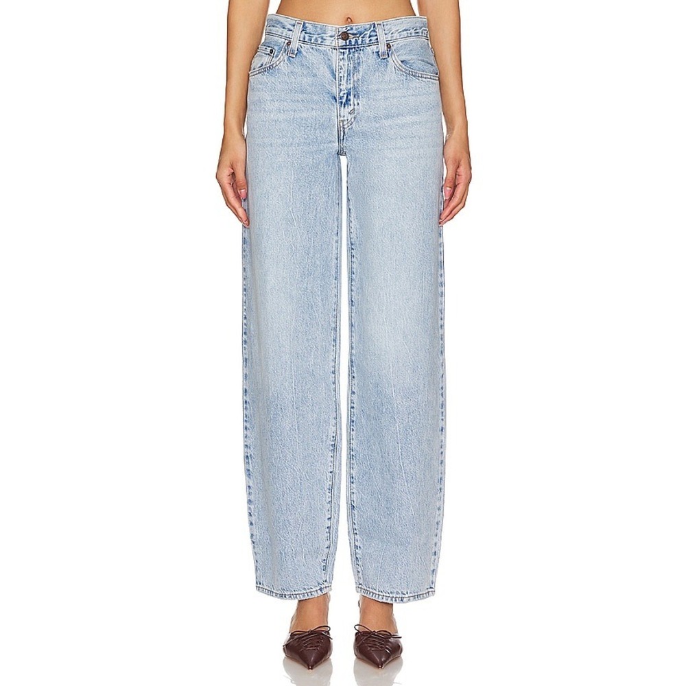 Levis Premium Baggy Dad Jeans Light Wash Wide Leg Denim 24 100% Cotton